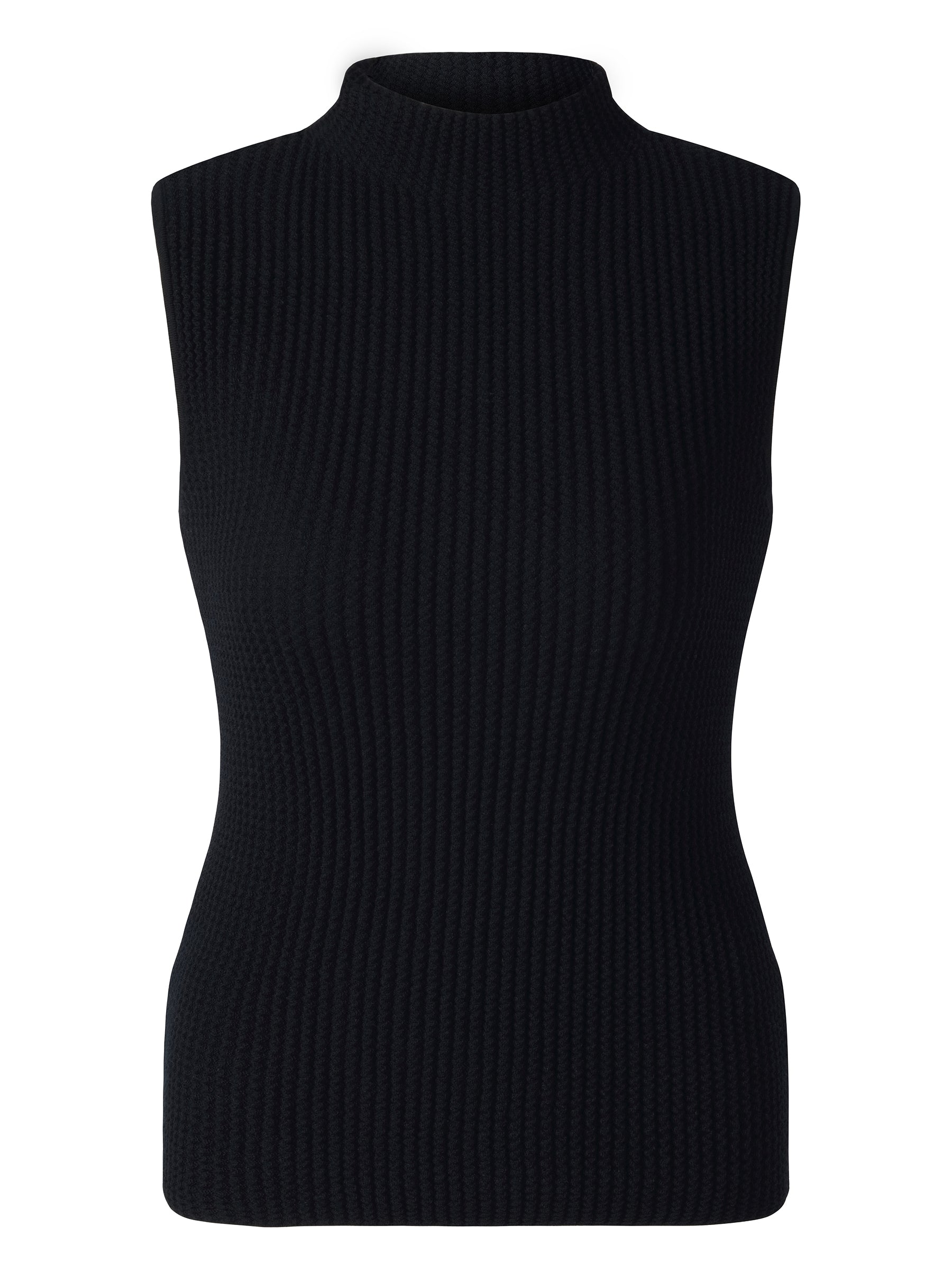 100% Machine Washable Wool Mock Neck Women Knit Tank Top
