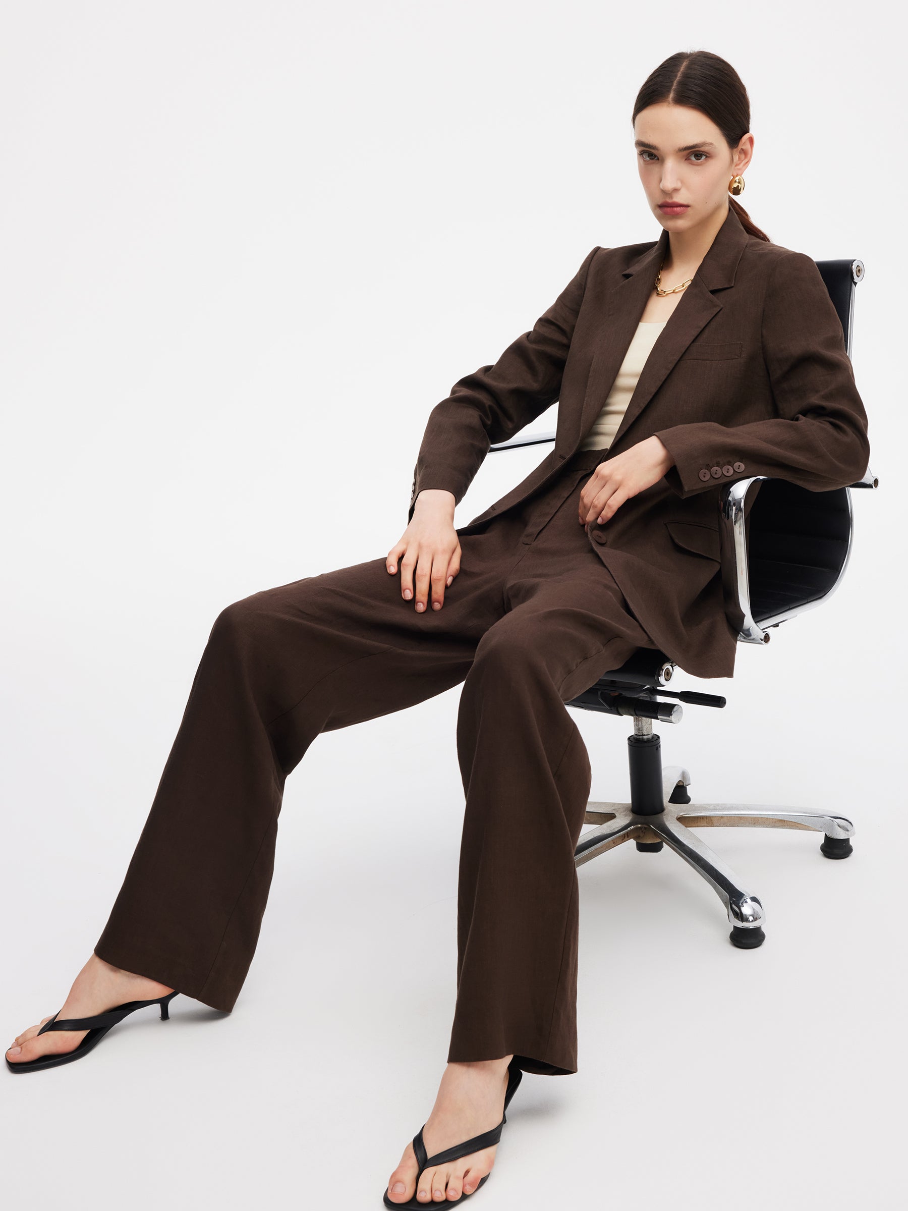 100% Linen Women Loose Fit Blazer