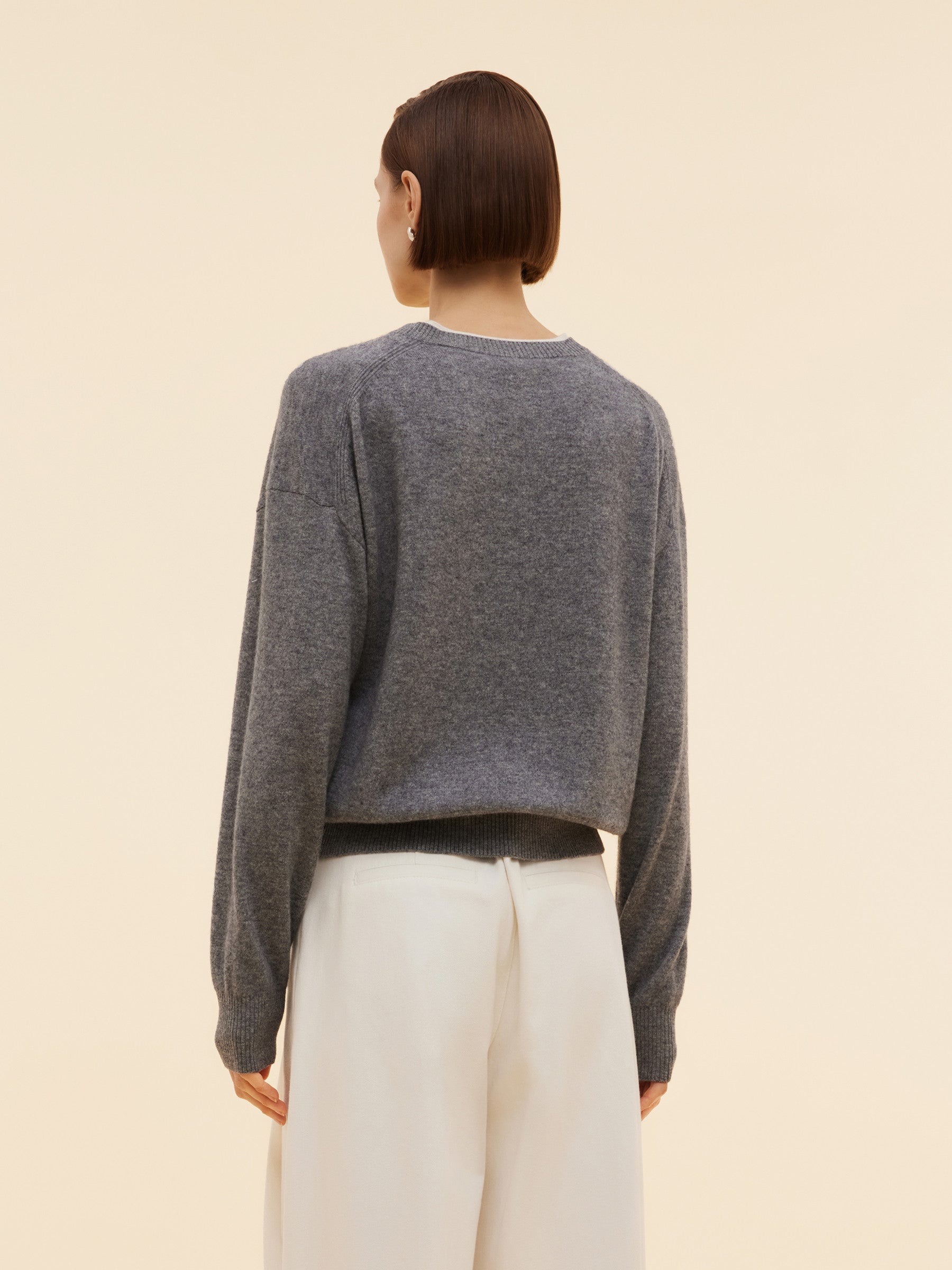 100% Wool Faux Two-Piece Women Sweater
