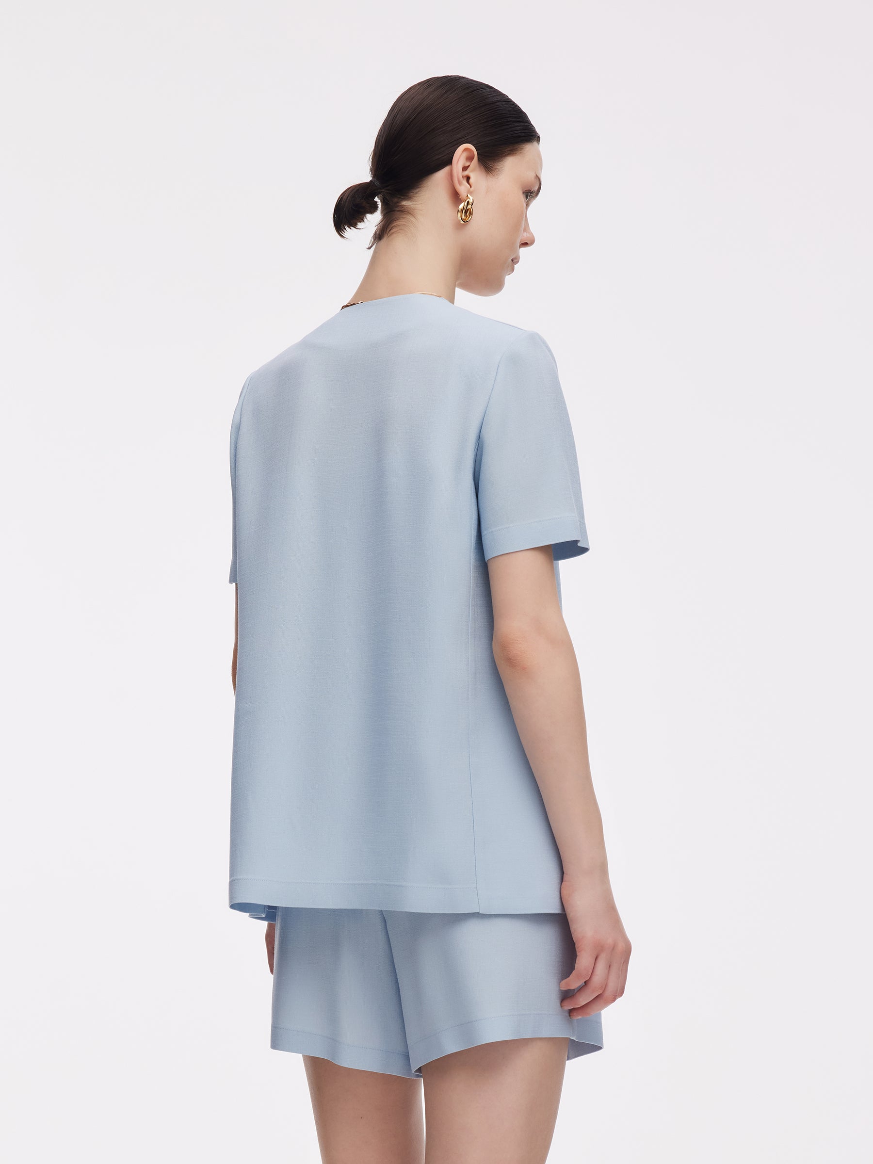 100% Acetate Women Short Sleeve Blazer