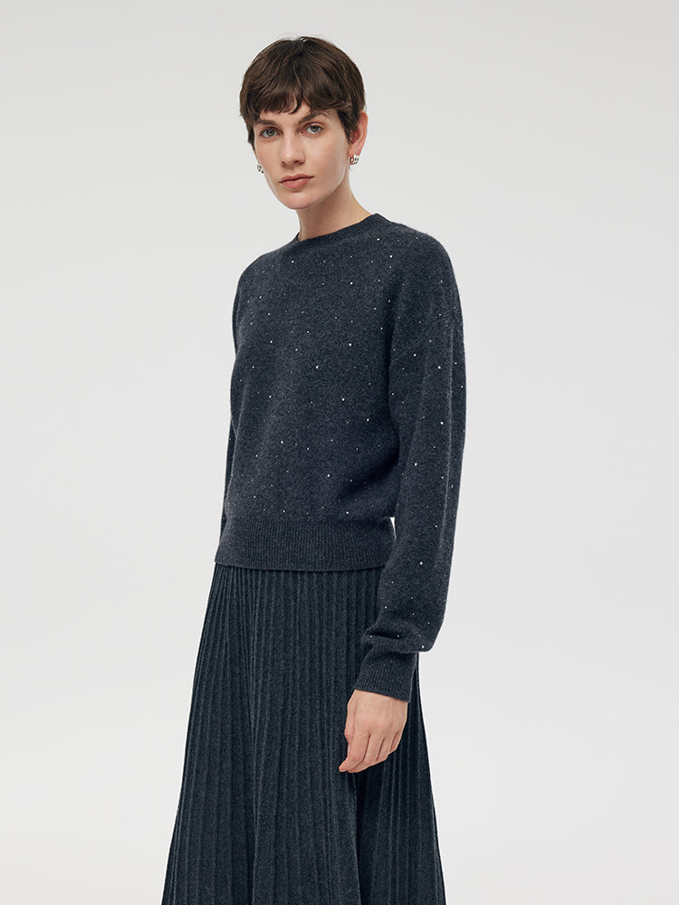 100% Wool Sequins Women Sweater