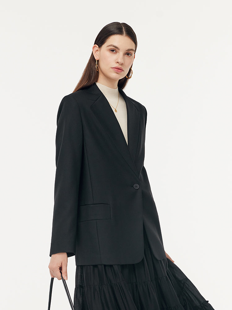 100% Wool V-Neck Women Blazer