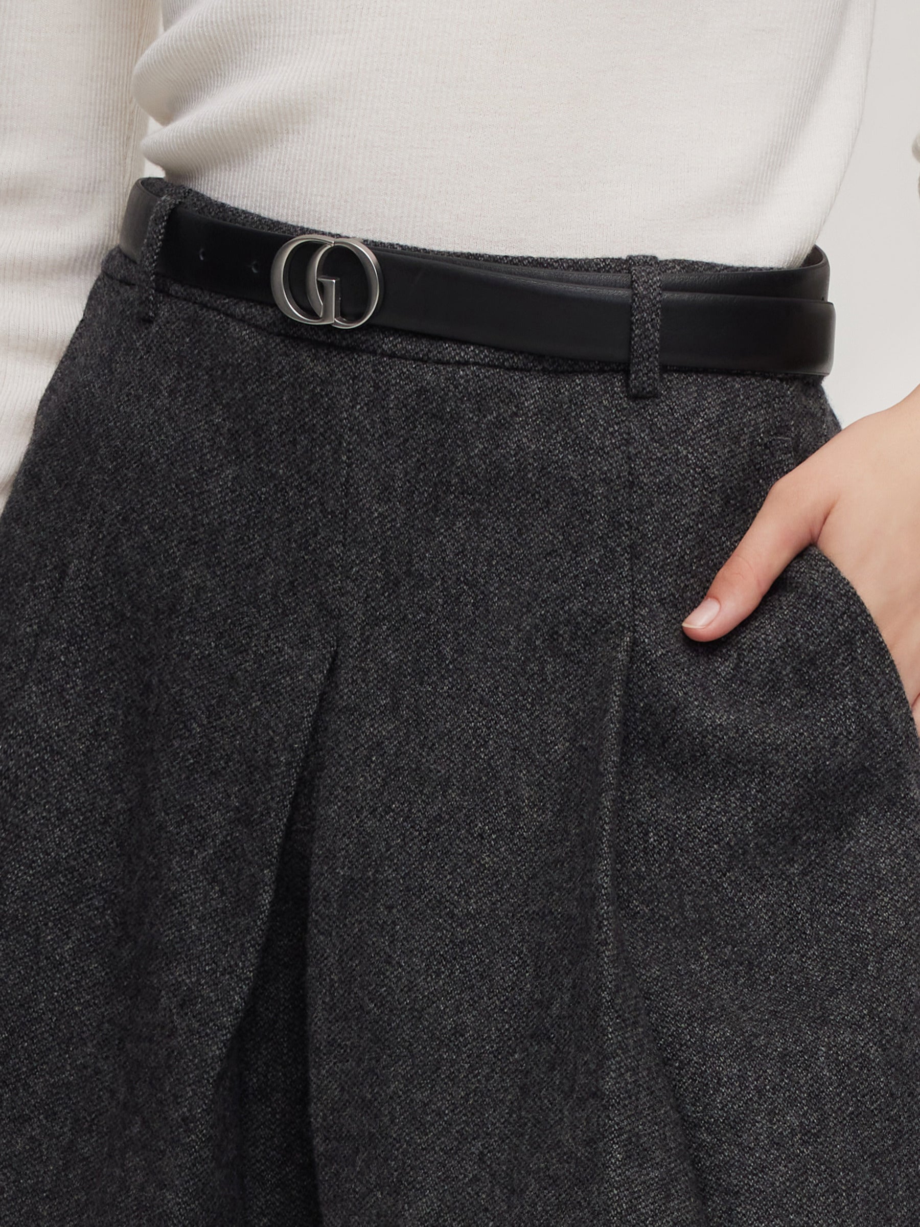 100% Washable Wool A-Line Women Culotte Skirt