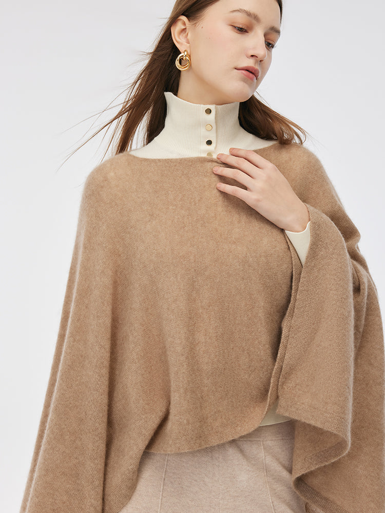 100% Cashmere Women Poncho Sweater