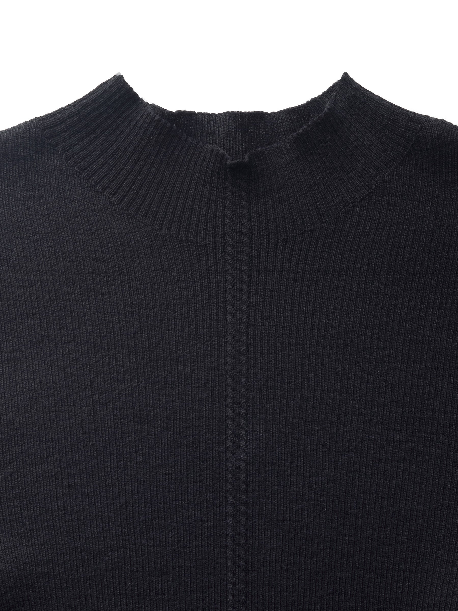 100% Machine Washable Wool Mock Neck Women Knit Top