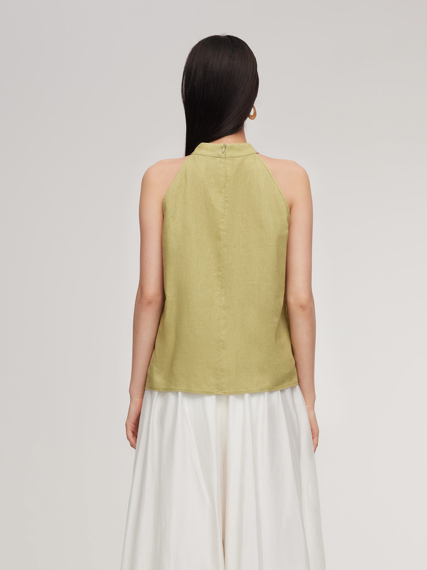 100% Linen Women Halter Tank Top