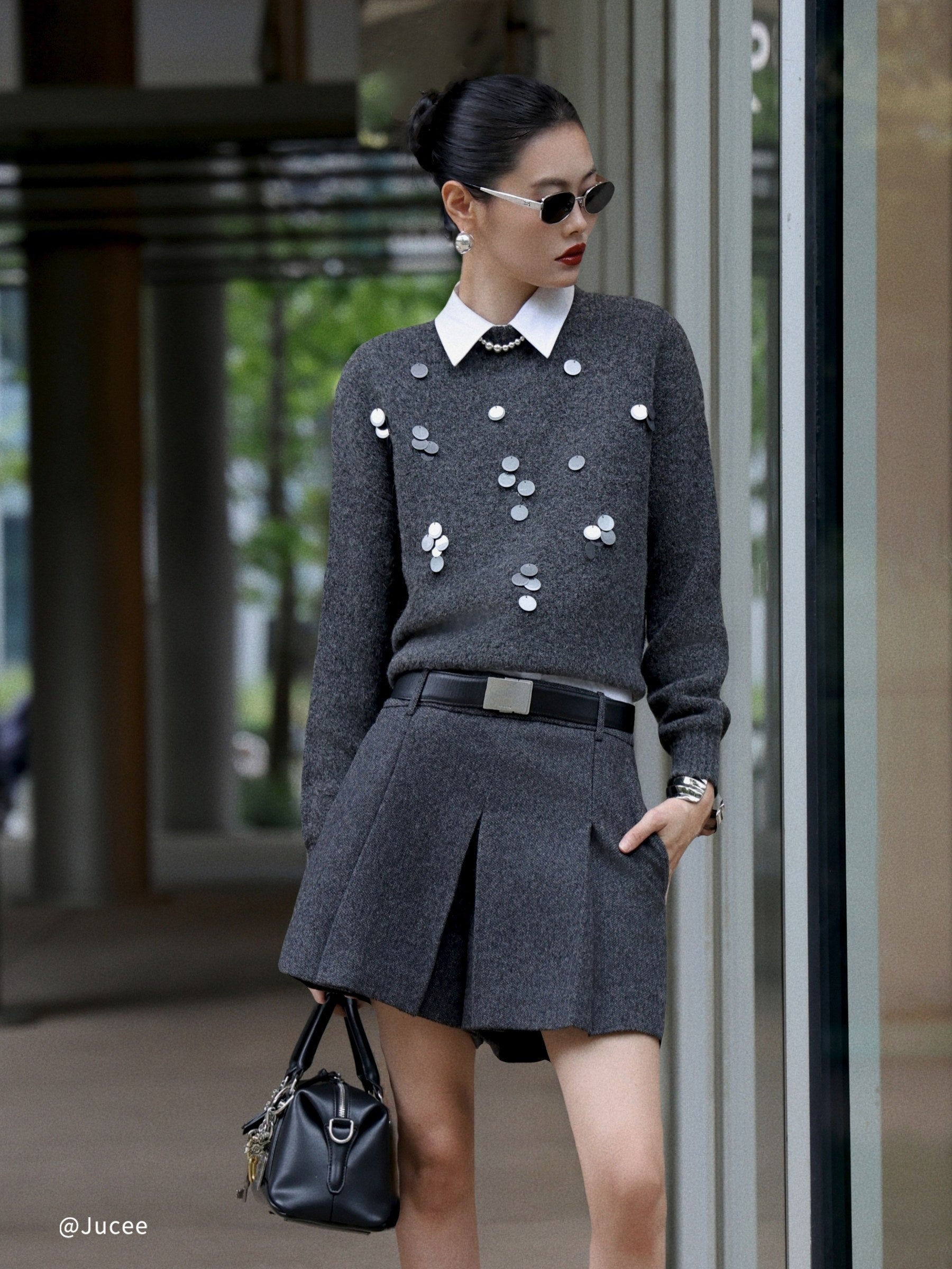 100% Washable Wool A-Line Women Culotte Skirt