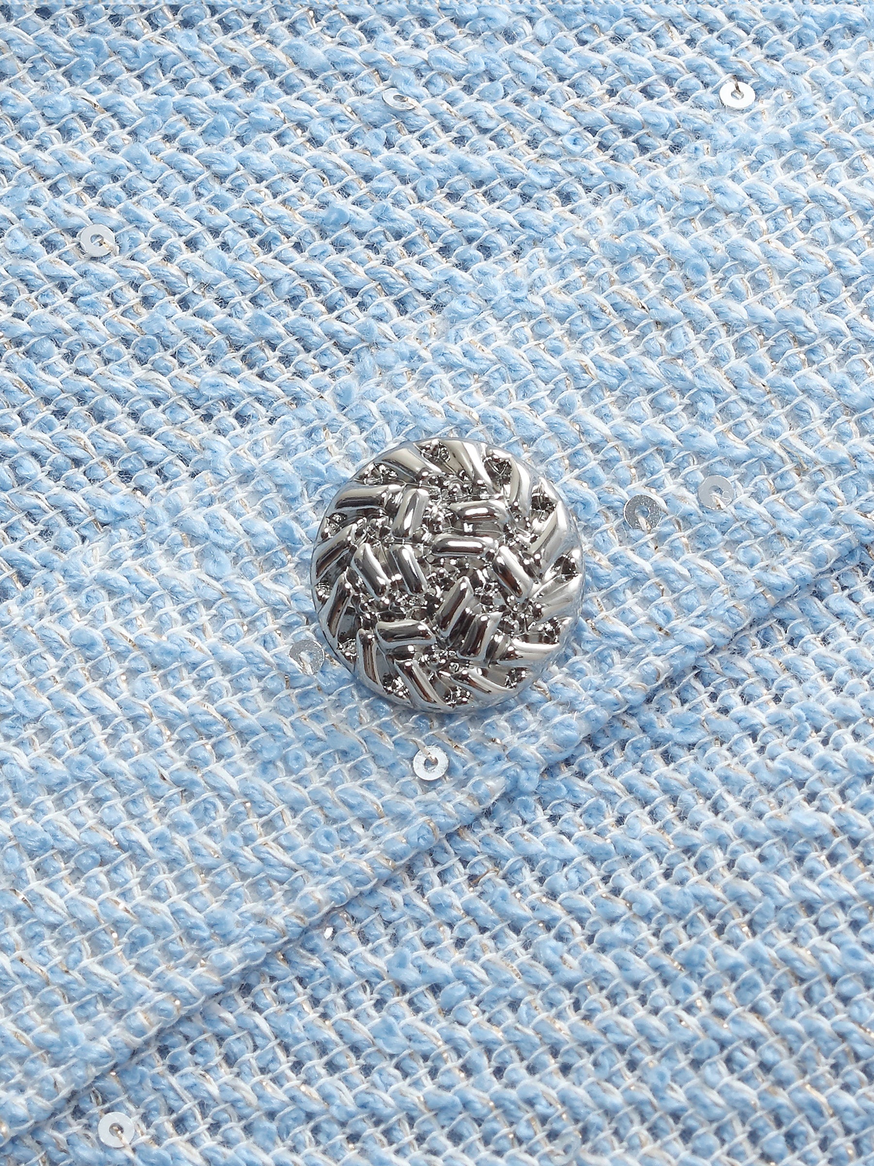 Acetate Blend Tweed Sequins Women Mini Dress