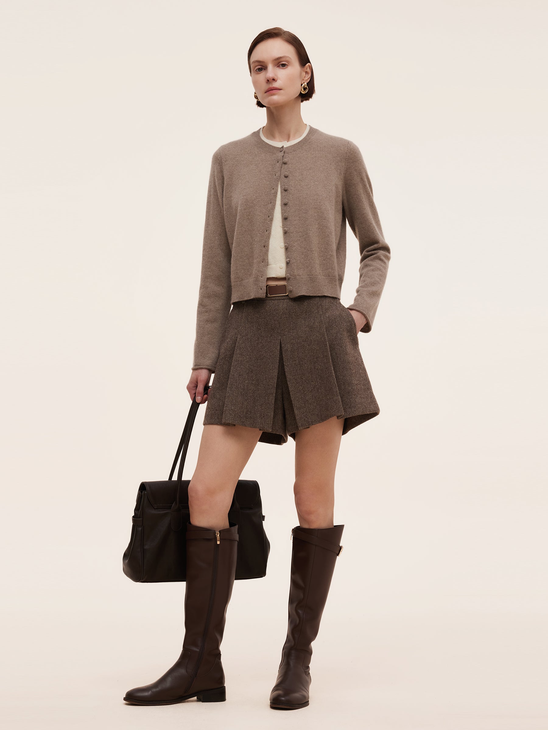 100% Washable Wool Women Culotte Skirt