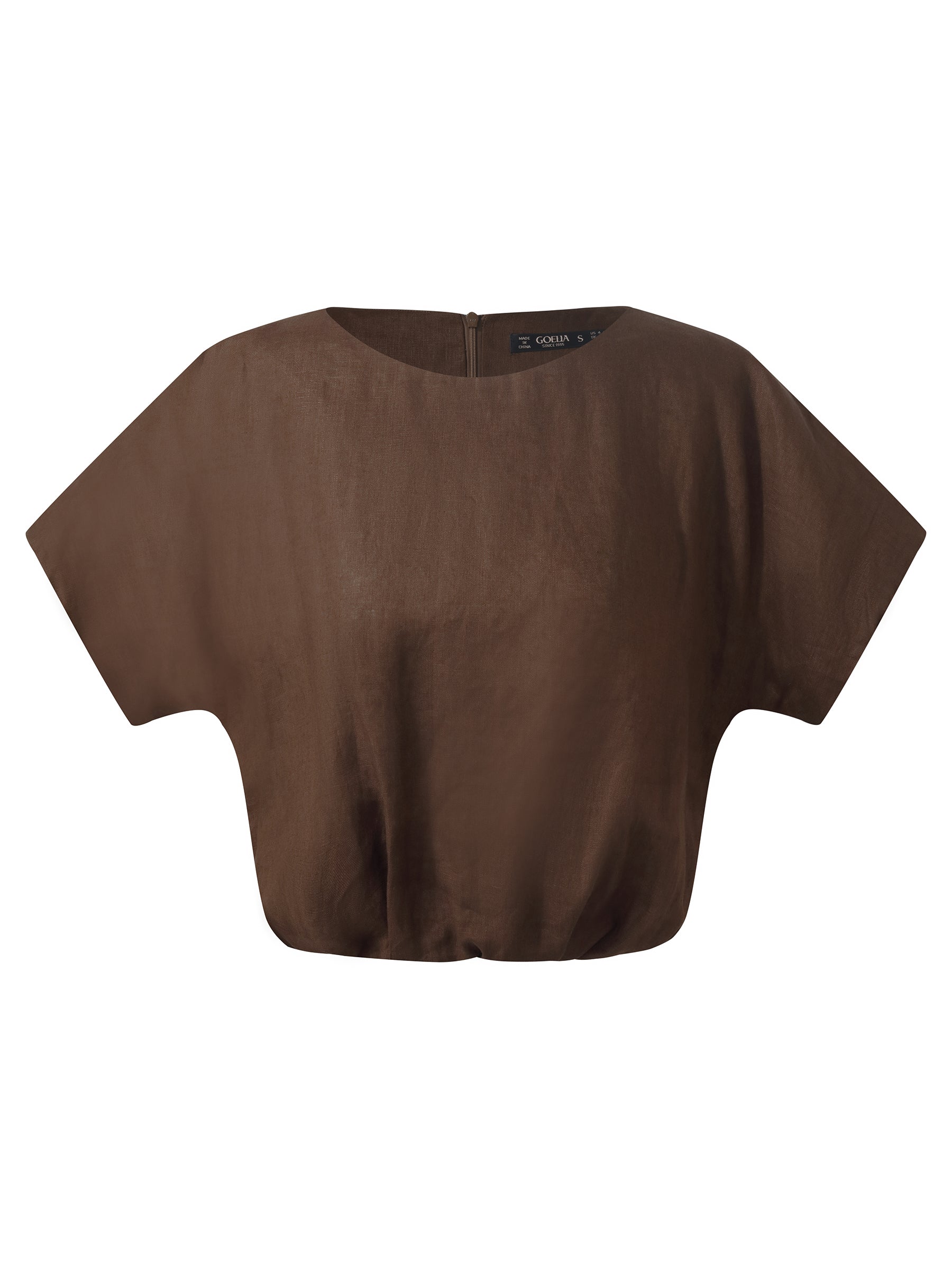 100% Linen Women Bud Sleeve Top